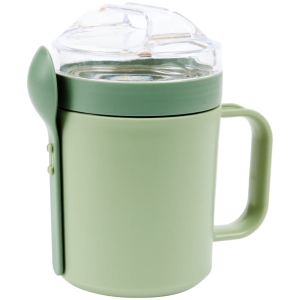Kubek na jogurt z łyżeczką zielony