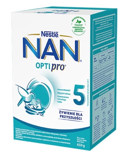 Nestle Nan Optipro 5 Mleko Modyfikowane Junior dla dzieci po 2 ,5 roku 650 g – zdjęcie 2