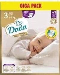 Dada Pieluchy jednorazowe Extra Care 3  4-9 kg 192 sztuki GIGA PACK 