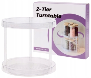 XL OBROTOWY ORGANIZER DO SZAFY NA PRZYPRAWY SŁOIKI 2POZIOMY PATERA OBRACANA