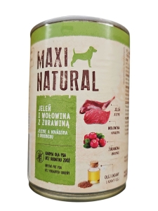 Maxi Natural Karma mokra dla psa Jeleń i wołowina z żurawiną 400g NEW
