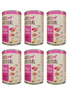 Maxi Natural Karma mokra dla psa Indyk i wołowina z batatami 6x 400g