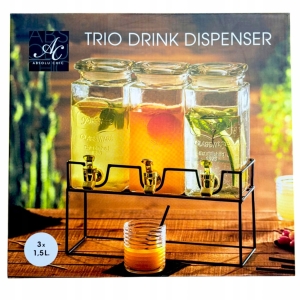 Komplet słoików z kranikiem 3x1,5L dozownik dystrybutor do lemoniady, soku