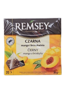 Remsey Herbata mango i brzoskwinia 20 torebek  40g  piramidki 