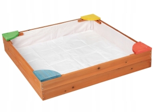 Piaskownica Drewniana Dla Dzieci 90 x 90 cm 