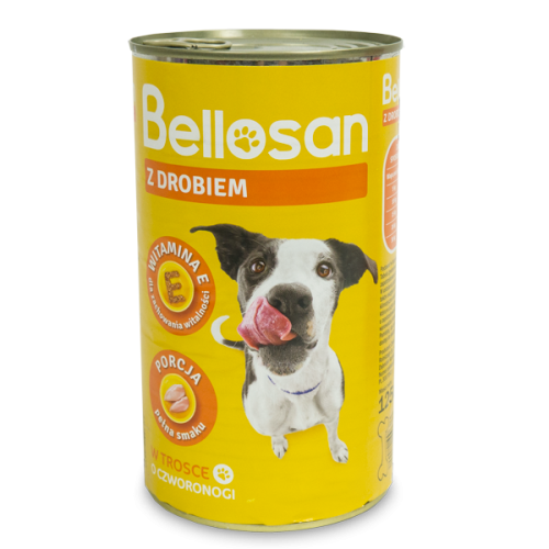 Karma dla psów dorosłych z drobiem Bellosan 415g.png