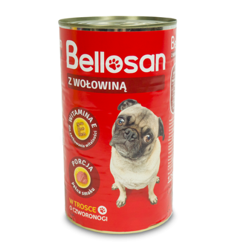 Karma dla psów dorosłych z wołowiną Bellosan 415 g.png