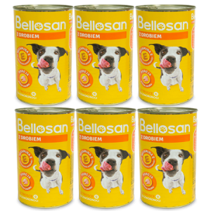 Karma dla psów dorosłych z drobiem Bellosan 415 g 6x