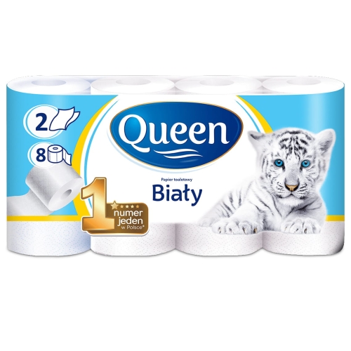 Papier toaletowy Biały Queen 2 warstwowy 8 rolek.jpg