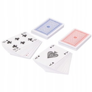 Karty do gry 2 x 56 kart 2 talie w pudełku poker remik pasjans